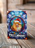 Pomeranian in a Santa Hat Christmas Card